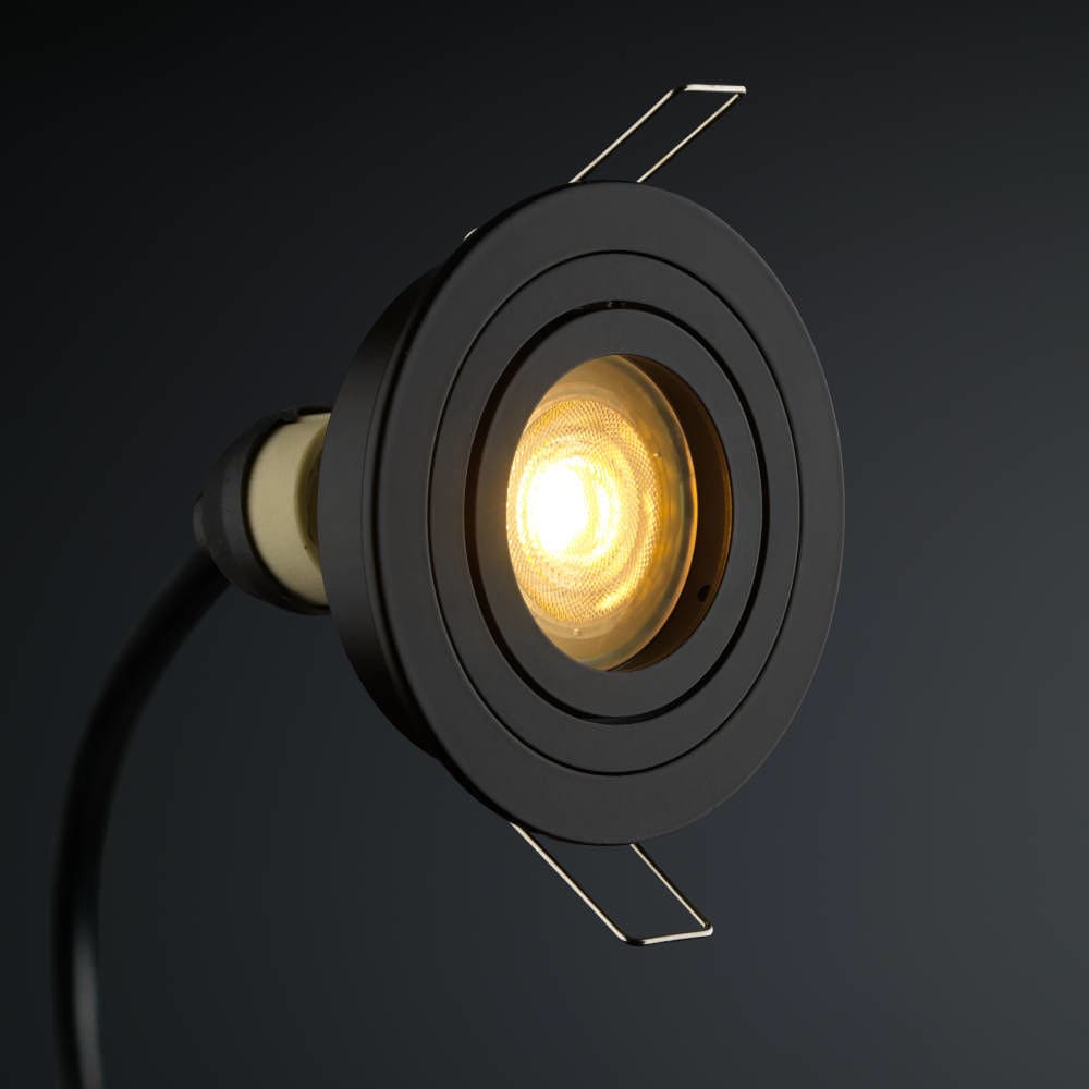 Coblux LED inbouwspot | zwart | warmwit | 4 watt | dimbaar | kantelbaar