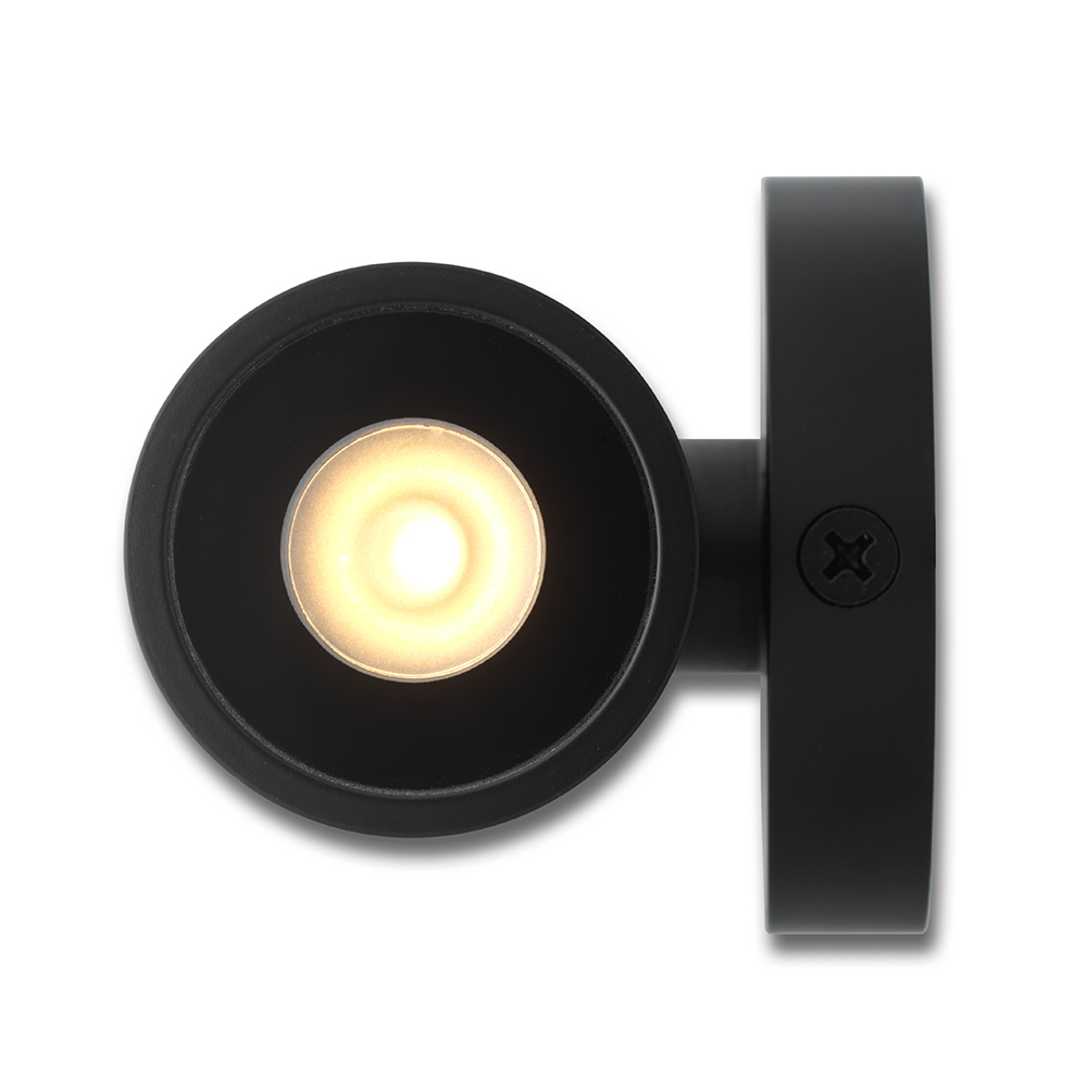 Cree LED wandleuchte Aledo | Schwarz | Warmweiß | rund | 3 Watt | down 